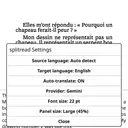 splitread settings: source and target language, auto-translate, provider, font and panel size